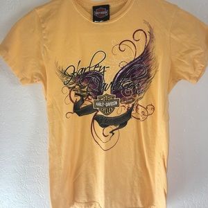 Yellow womens Harley Davidson shirt